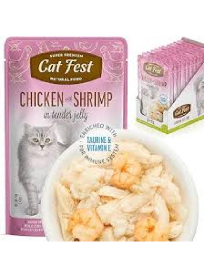 Cat Fest Chicken with Shrimp in Tender Jelly 70g Natural Wet Cat Food for Adult Cats & Kittens From Varmacy - Image 2